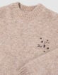 Gebreide meisjesjurk in beige met lurexborduursel-5 Gebreide meisjesjurk in beige met lurexborduursel-5