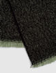 Men&rsquo;s sage scarf with navy chevron motif-3