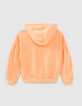Girls’ apricot Campus-vibe hooded cardigan-3