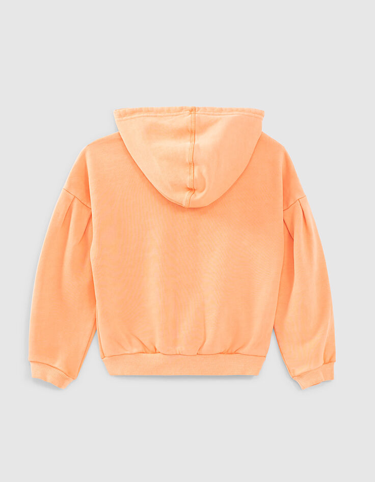 Girls’ apricot Campus-vibe hooded cardigan-3