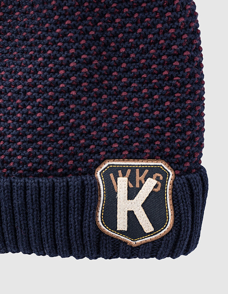Gorro navy y rojo punto fantasía niño -2