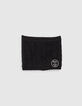 Snood noir tricot fantaisie fourré fille-1