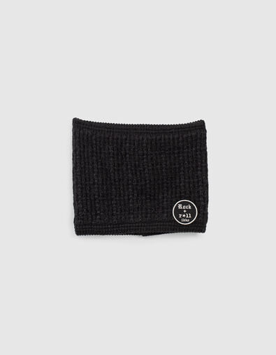 Girls’ black fur-lined knit snood - IKKS