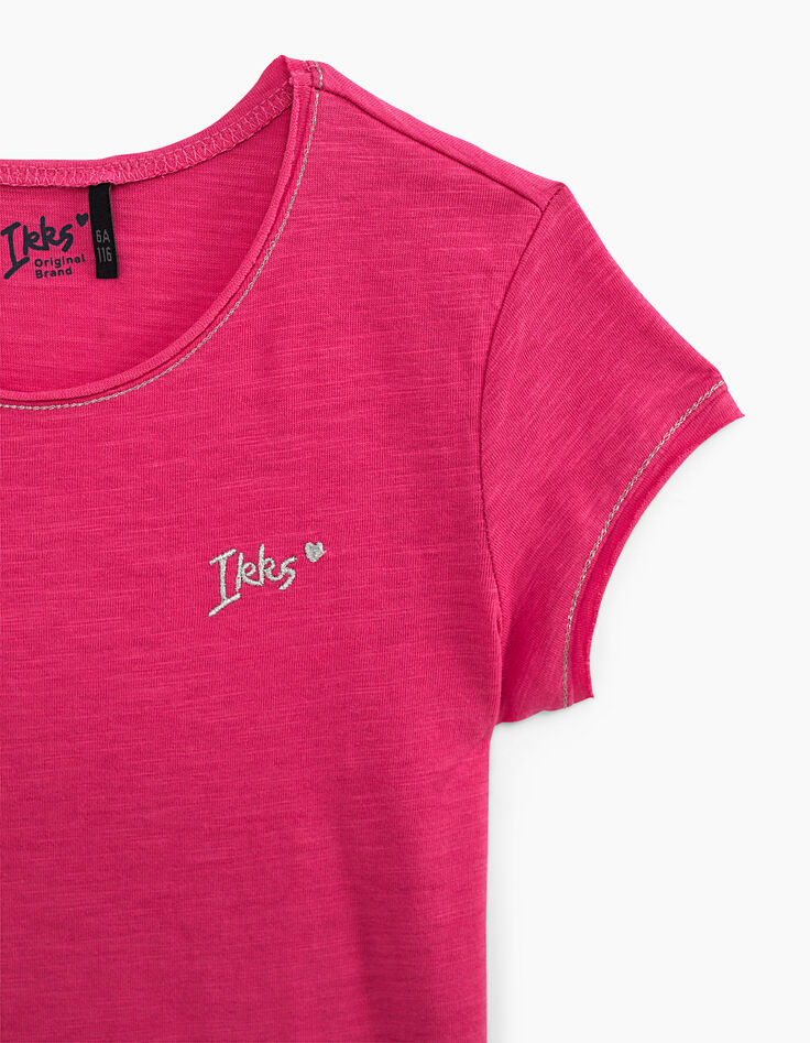 Camiseta rosa medio Essentiel ni&ntilde;a algod&oacute;n eco-3