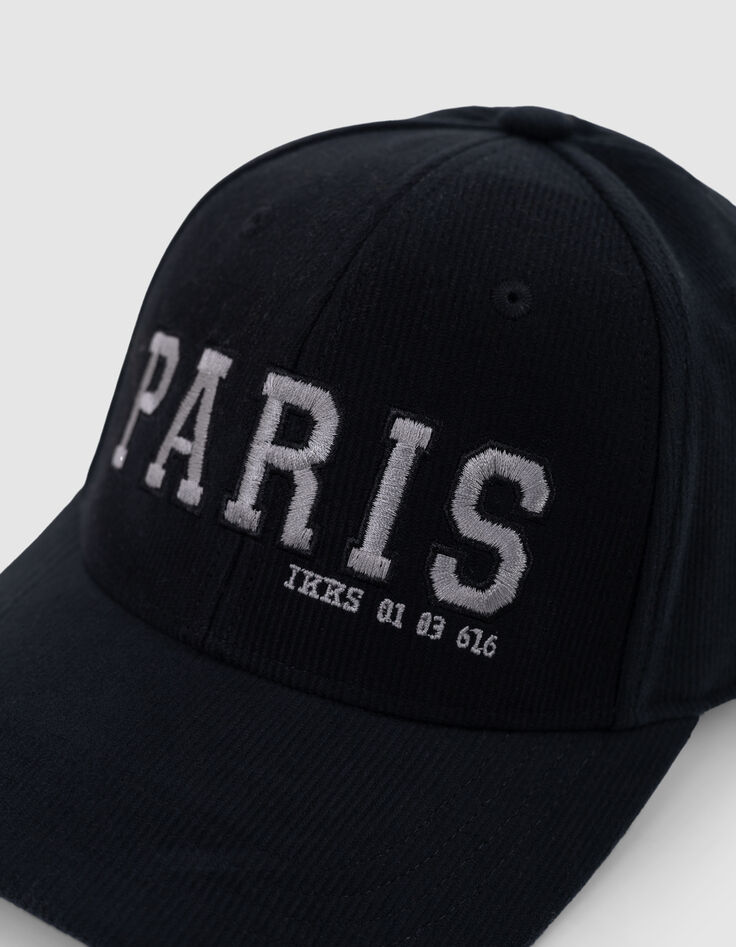 Men's embroidered corduroy navy cap-6
