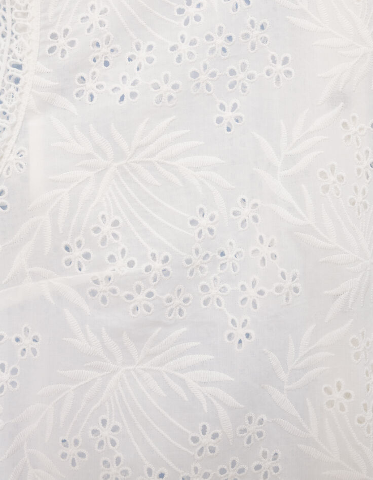 Wei&szlig;es &auml;rmelloses Top aus Bio-Baumwolle f&uuml;r Damen mit englischer Stickerei-6