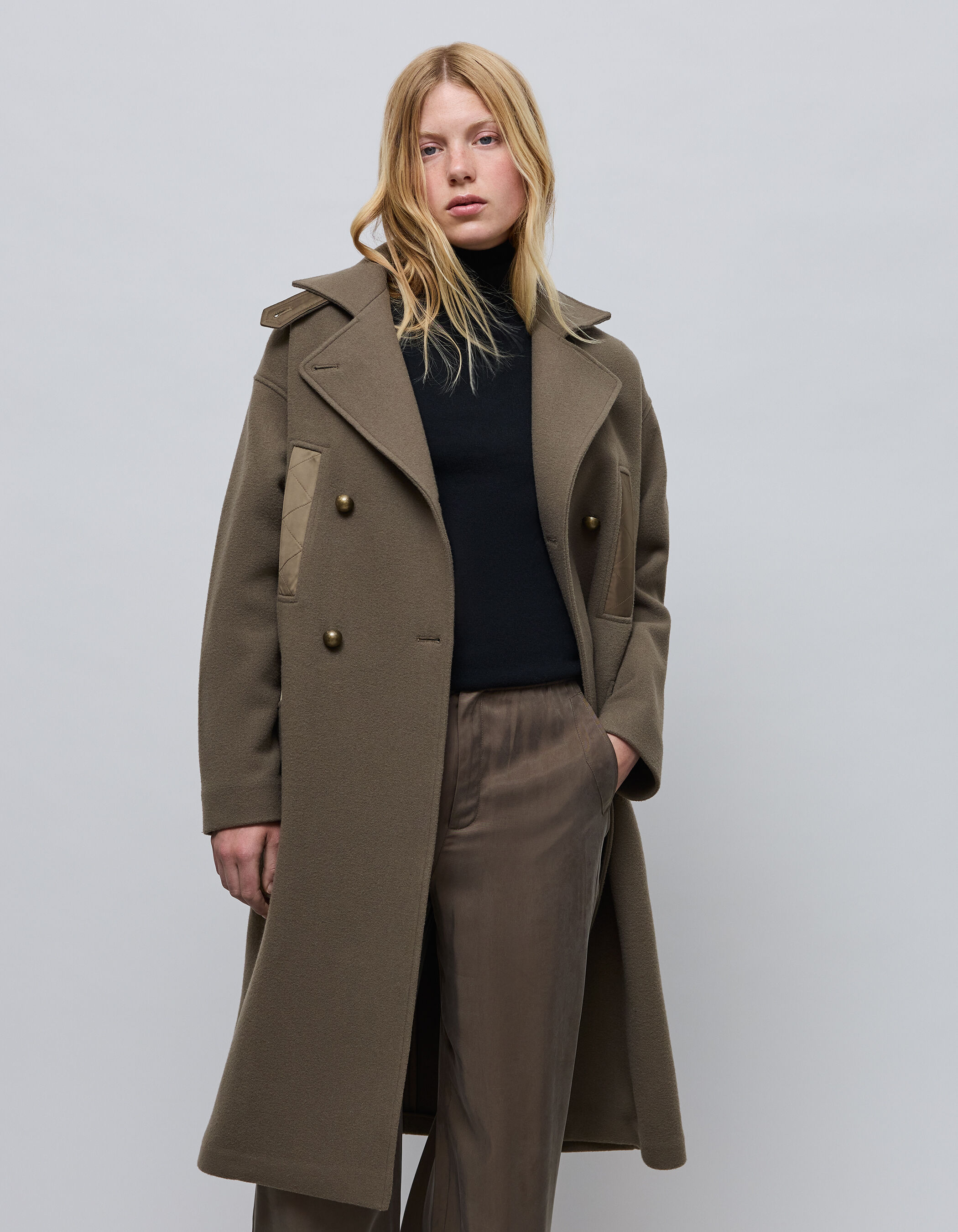 Manteau kaki ikks femme sale