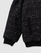 Blouson noir esprit tweed fille-7