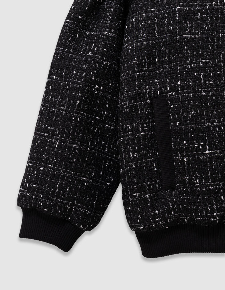Blouson noir esprit tweed fille-7 Blouson noir esprit tweed fille-7