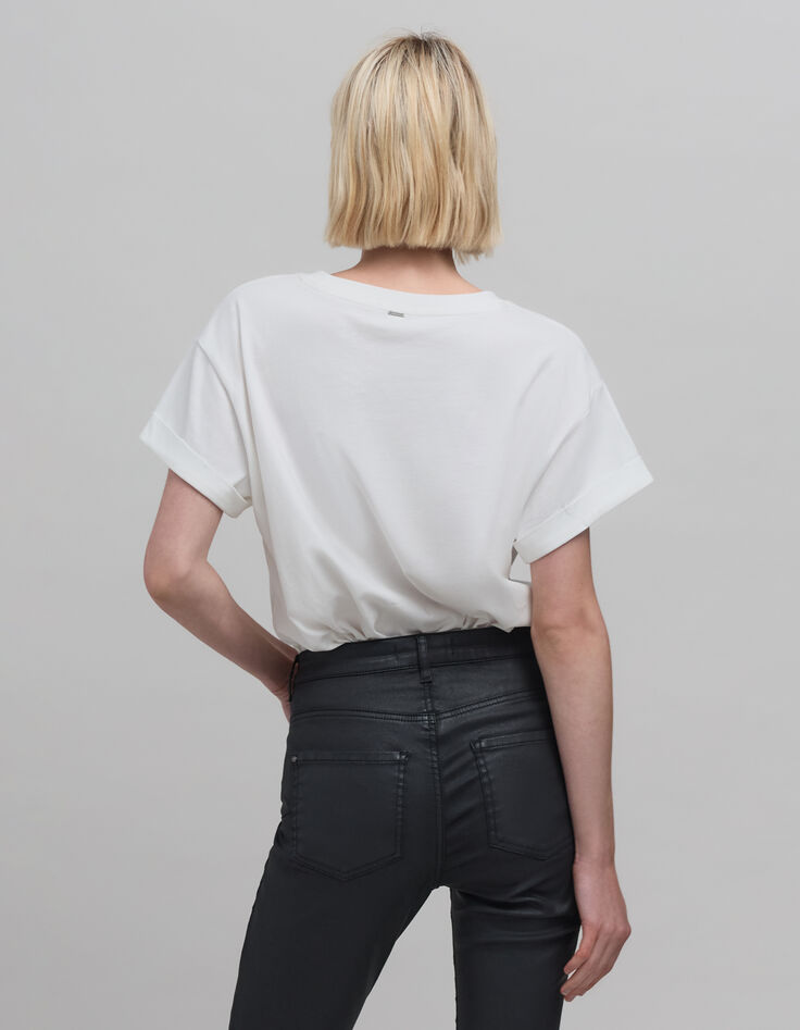 Camiseta blanca oversize visual panther de mujer-3