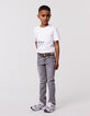Boys’ grey SLIM jeans with woven belt-2