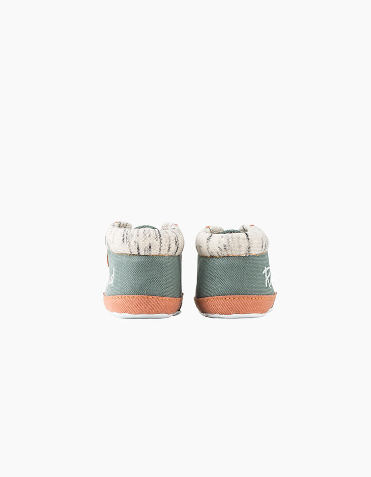 Baskets kaki brodées Road bébé garçon -5