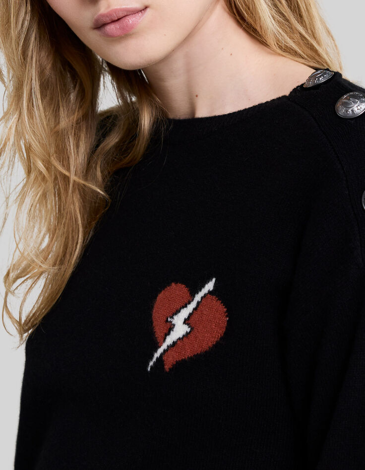 Women’s black lightning heart visual knit sweater dress-4 Women’s black lightning heart visual knit sweater dress-4