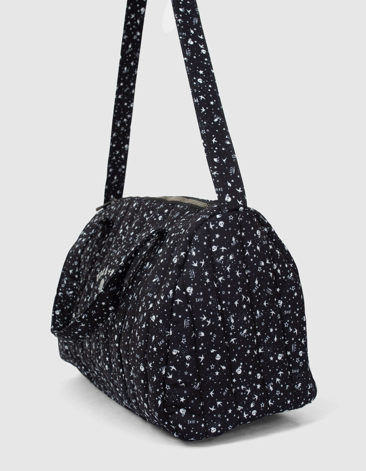 Schwarze M&auml;dchenbowlingtasche mit dezentem Rocker-Print-4