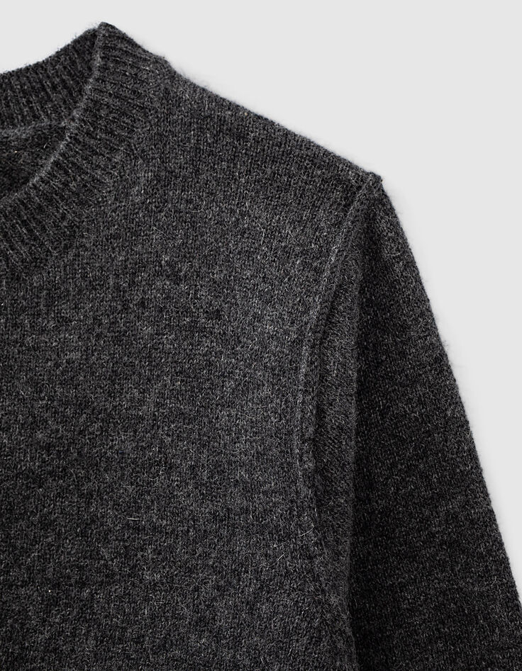Anthrazitgrau melierter Jungenpullover aus 100&nbsp;% Kaschmir -6