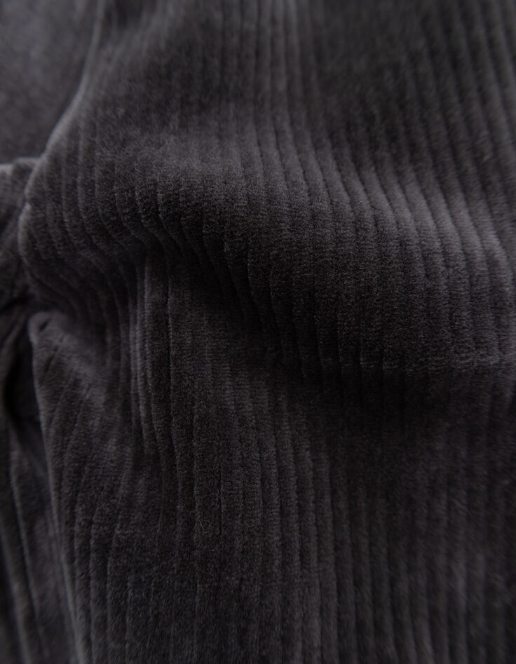 Pantalon de jogging gris maille velours côtelé garçon-6