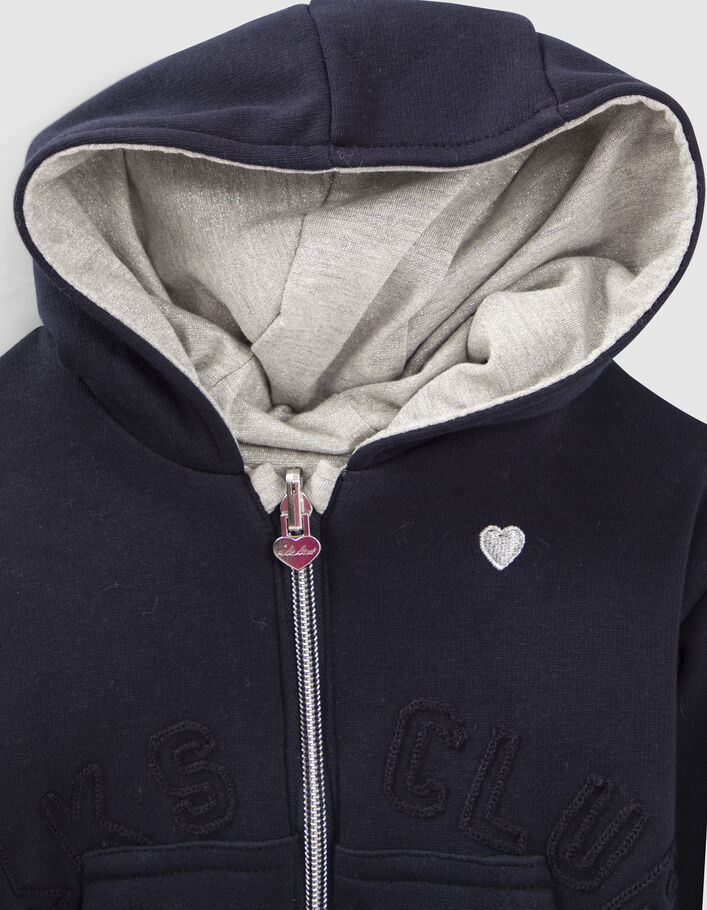 Baby girls’ grey lurex/navy cardigan-3