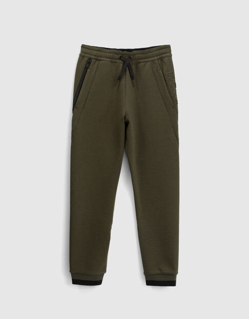 Khaki Jungenjogginghose mit Prägung seitlich