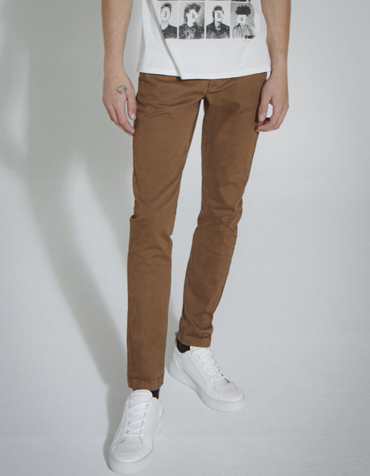 Men’s tobacco SLIM chinos-2