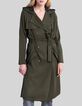 Women's khaki Lyocell® hooded trench coat-2