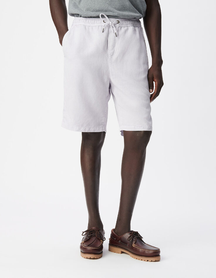 Men's lilac Lyocell&reg; and linen Bermuda shorts-2