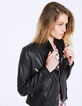 Schwarze Lederjacke mit Lochmuster-1