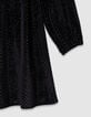 Schwarzes Kleid aus Velours mit Rüschendetails, Mädchen-5 Schwarzes Kleid aus Velours mit Rüschendetails, Mädchen-5