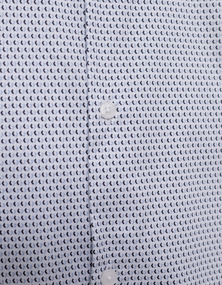 Men's white geometric print REGULAR shirt-8