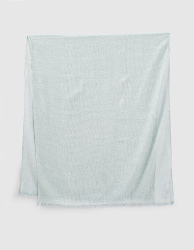 Men’s aqua scarf with fine stripes - IKKS