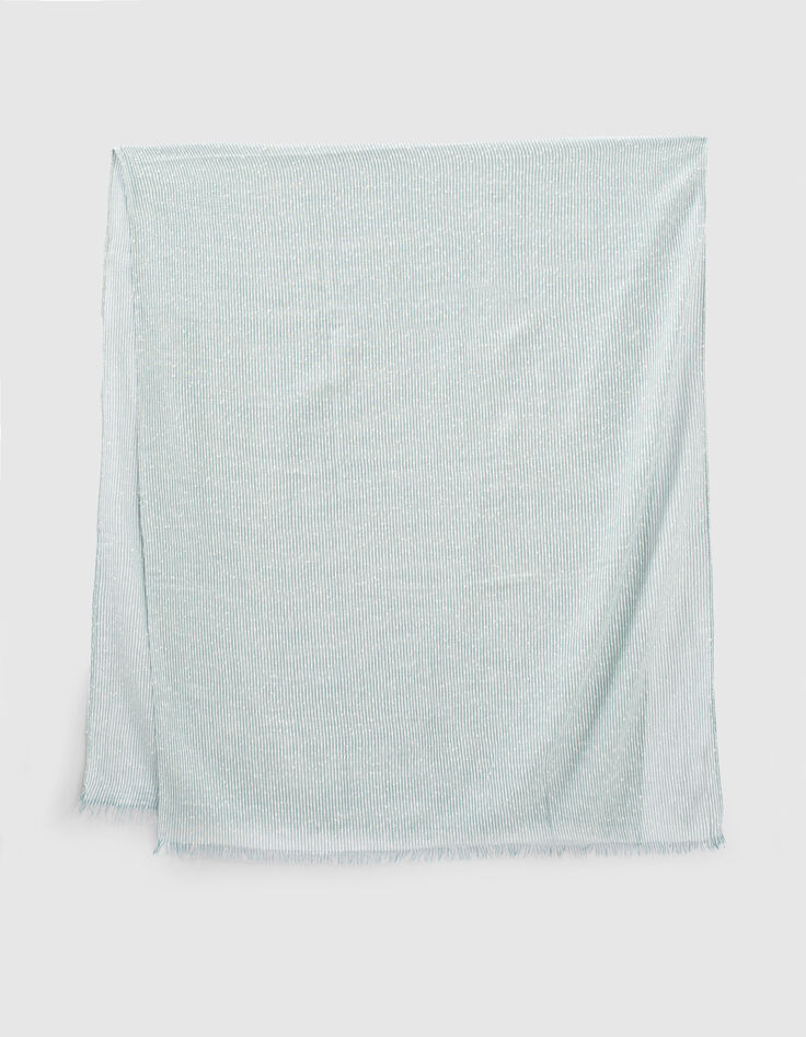 Men’s aqua scarf with fine stripes-1