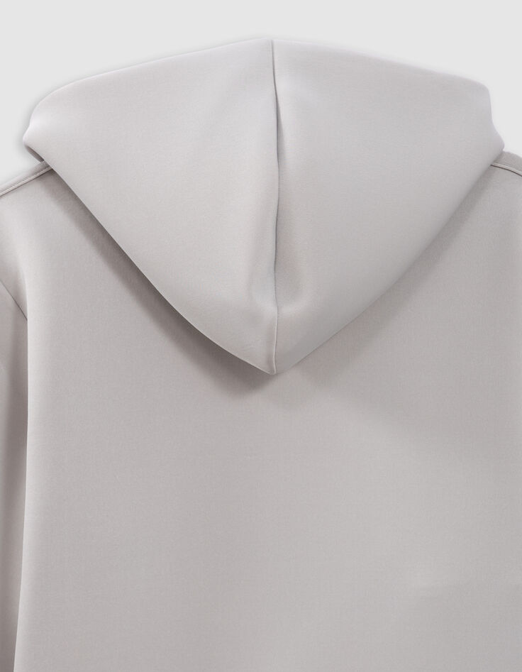 Cardigan relaxed gris zippé molleton néoprène garçon-8