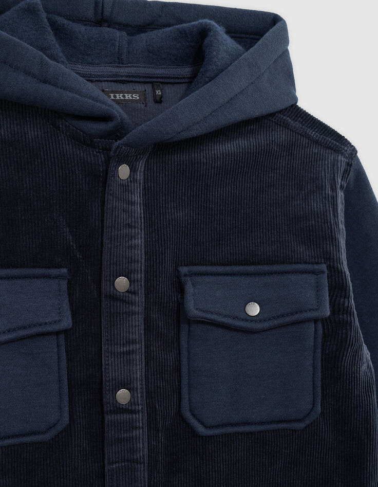 Zweilagiges Kapuzenüberhemd für Jungen, marineblau-4