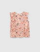 Aprikosenfarbene Ecovero&reg;-M&auml;dchenbluse mit Blumenprint-1