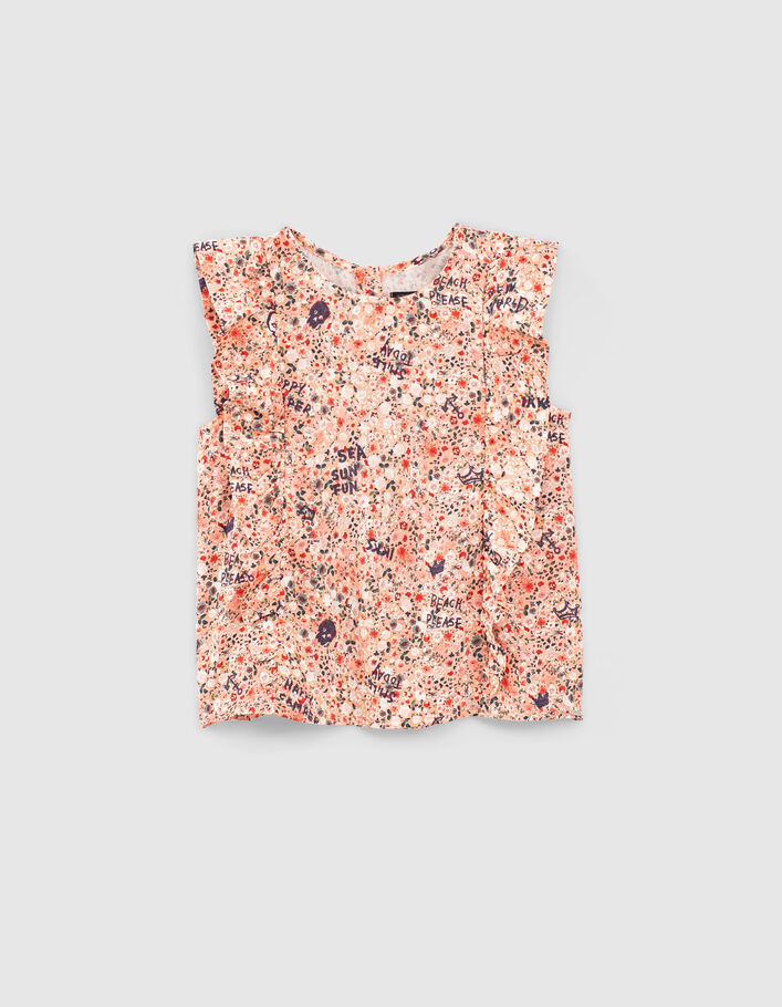 Abrikoos blouse Ecovero® bloemenprint meisjes - IKKS