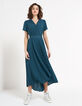 Langes plissiertes Wickelkleid in Sea Green I.Code-1