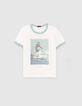 Boys’ white T-shirt with surfer under rubber stripes-1