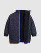 Abrigo reversible sherpa estrellas nailon azul marino niña-5