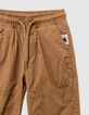 Pantalón camel forrado cintura elástica niño-2