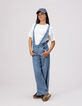 Conjunto mono azul camiseta blanca niña-1