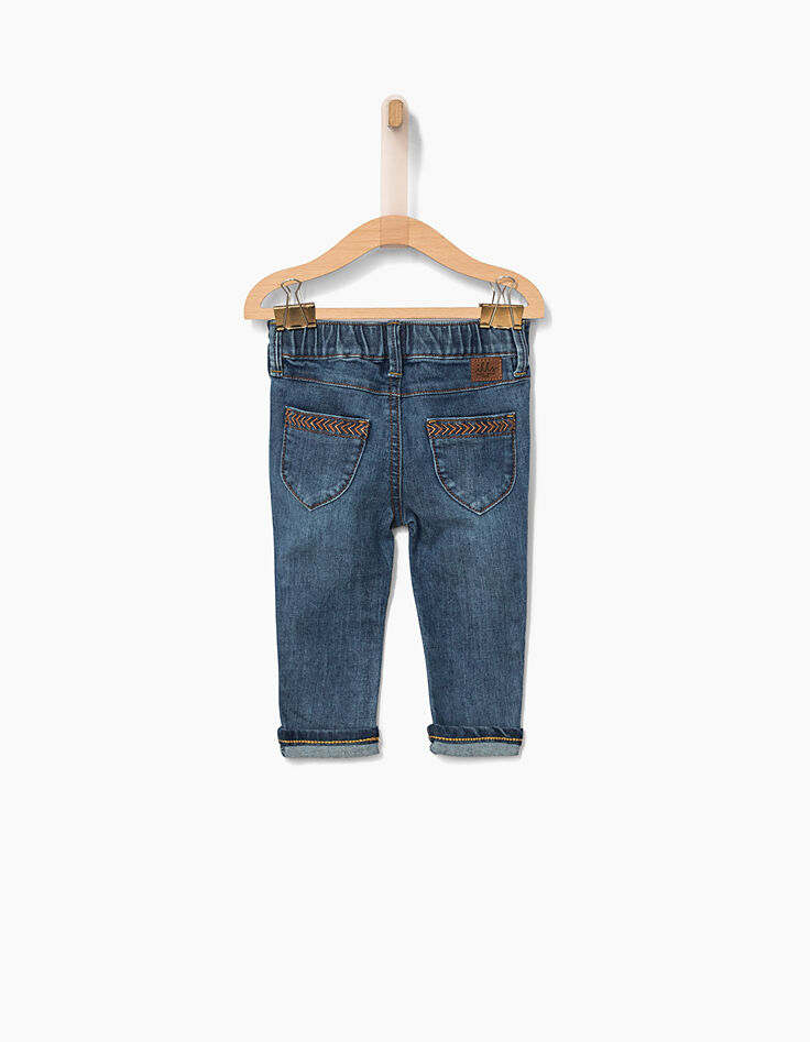 Baby girls’ blue denim embroidered trousers-2 Baby girls’ blue denim embroidered trousers-2