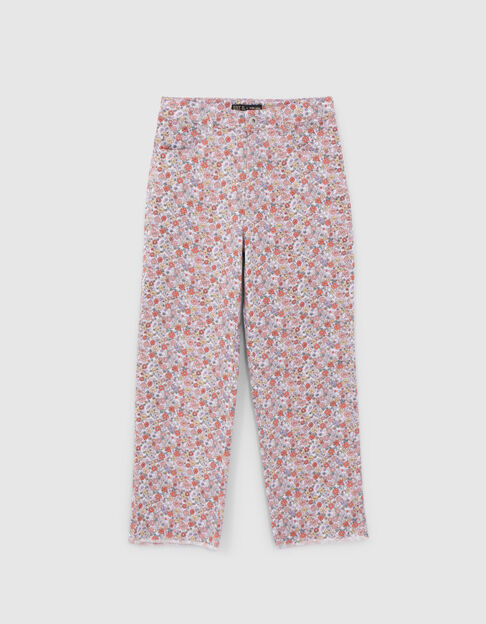 Vaqueros WIDE LEG lila estampado flower power niña - IKKS