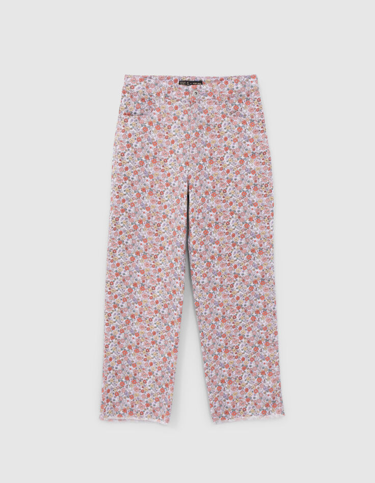 Lila WIDE LEG jeans flower power meisjes-1