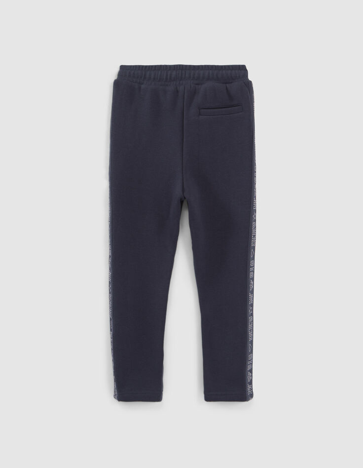 Jogging marine bandes lurex c&ocirc;t&eacute;s fille-4