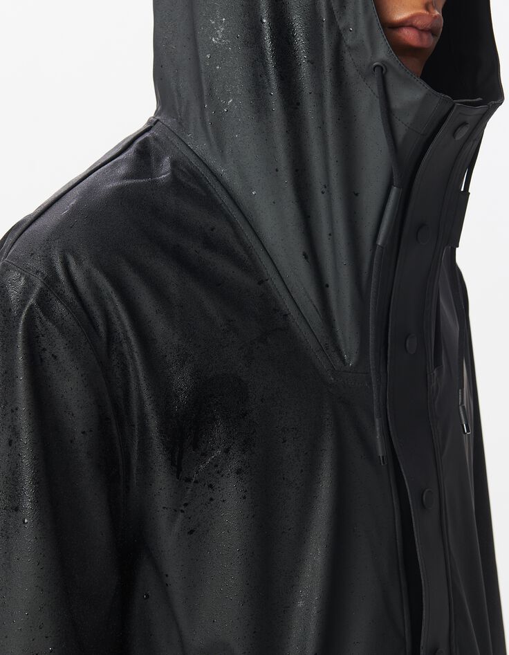 Men&rsquo;s black rubber nylon hooded parka-4