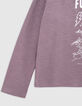 Camiseta de niña lila de algodón orgánico visual moon-4