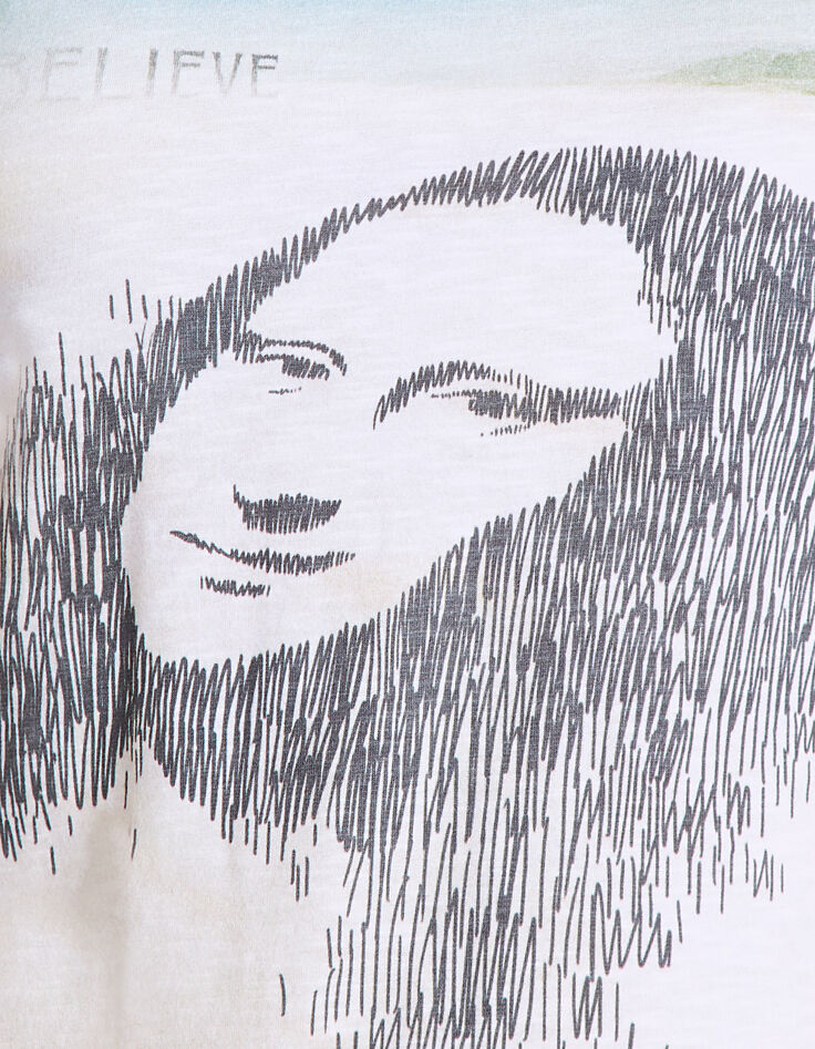 Men's white redesigned Mona Lisa graphic T-shirt-6 Men's white redesigned Mona Lisa graphic T-shirt-6