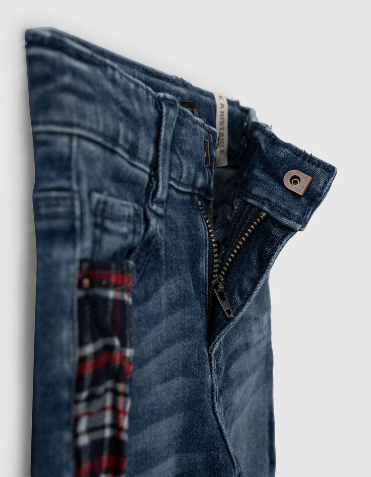 Light Blue Slim-Jungenjeans mit Karopatches -5