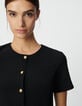 Women’s black short dress buttoned down front-3 Women’s black short dress buttoned down front-3