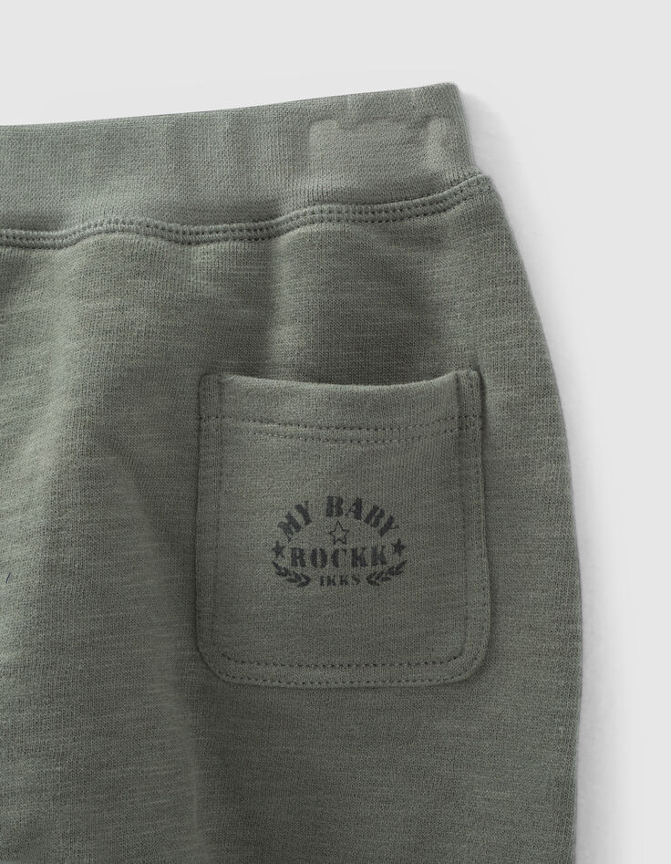 Pantalon kaki clair molleton bio bébé-5