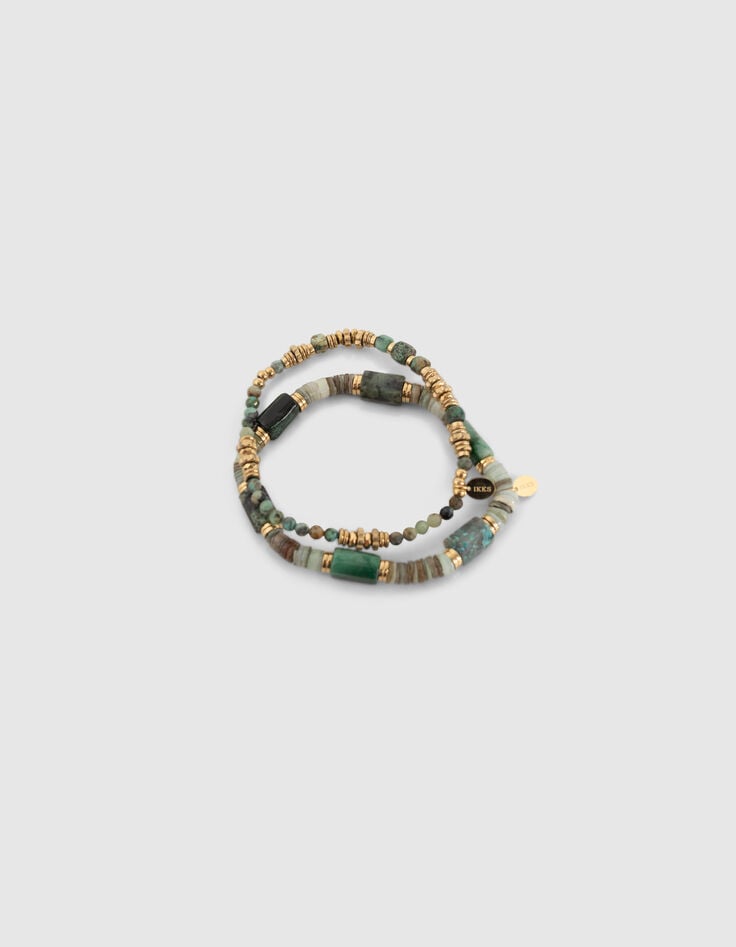 Pulseras doradas cuentas turquesa africana mujer-1